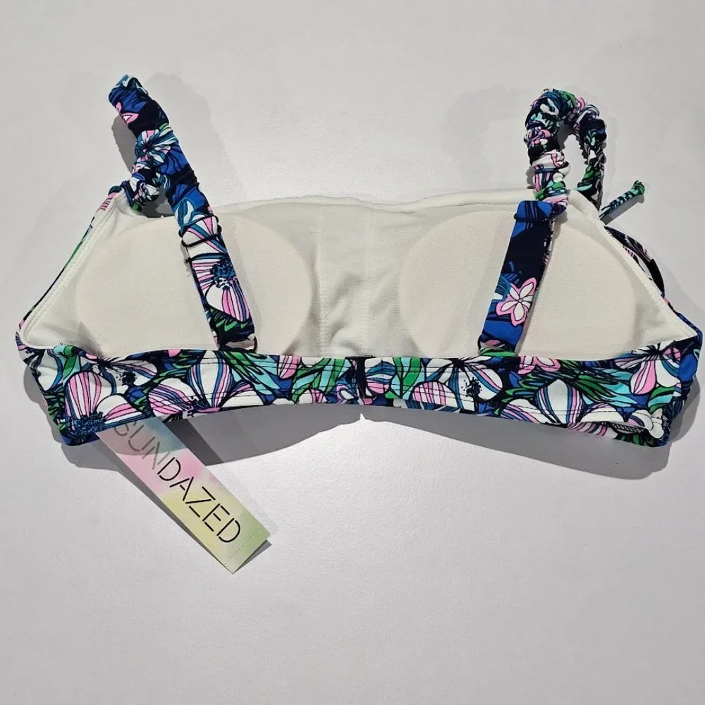 Sundazed Ledia Floral-Print Shirred Bikini Top 36B/C - Picture 6 of 8